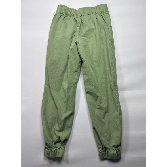 Halara Women's High Waisted Pleated Cotton Green Casual Joggers - XS (25x24.5) - Picture 2 of 3